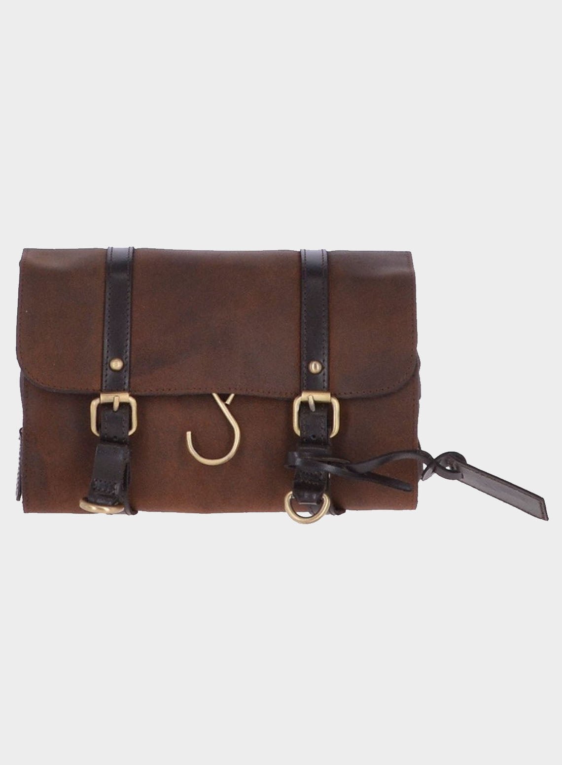 Trinity Leather Wash Bag - Brown