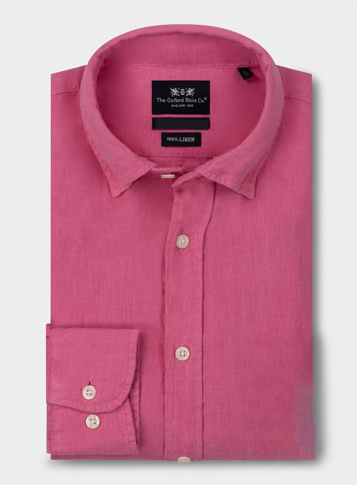 Womens Linen Shirt in Pink Cerise