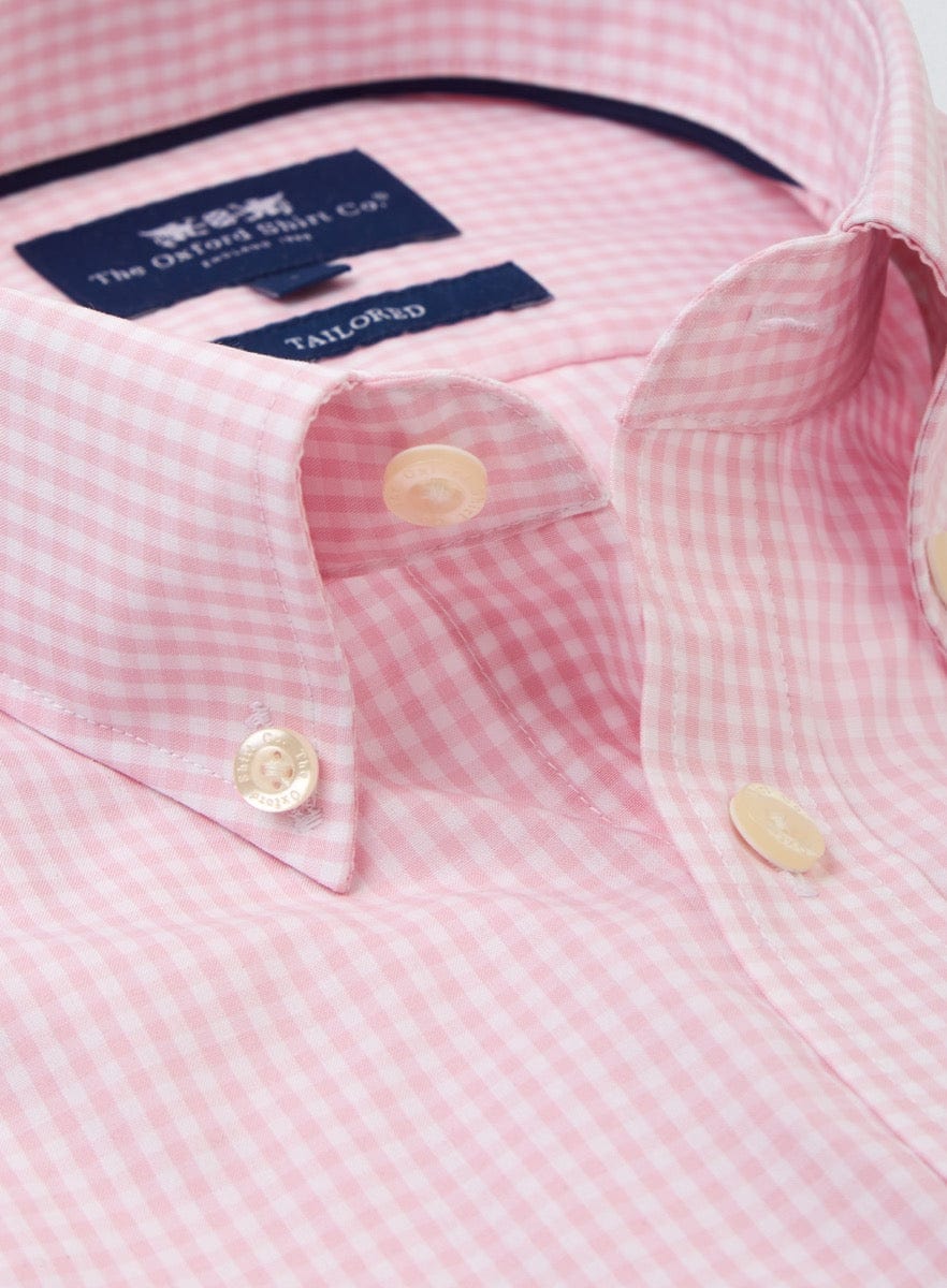 Pink gingham shirt on sale mens