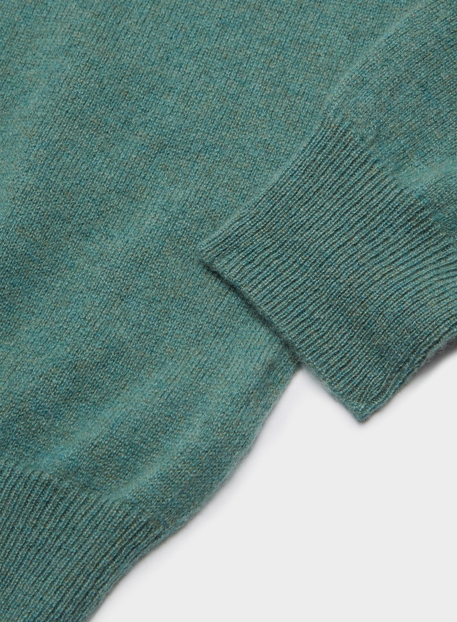 Mens Cashmere 1/4 Zip Jumper in Green - Oxford Shirt Co.