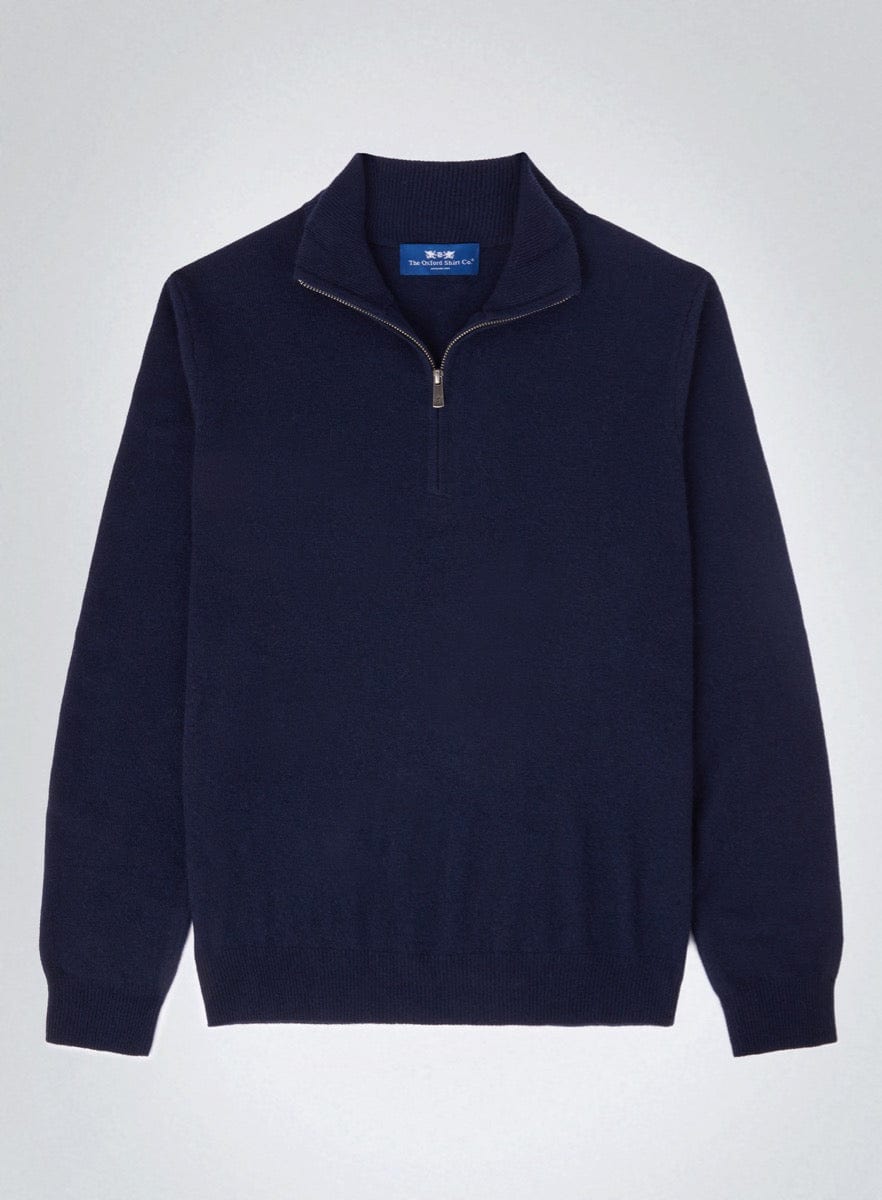 Cashmere 1 4 Zip in Navy