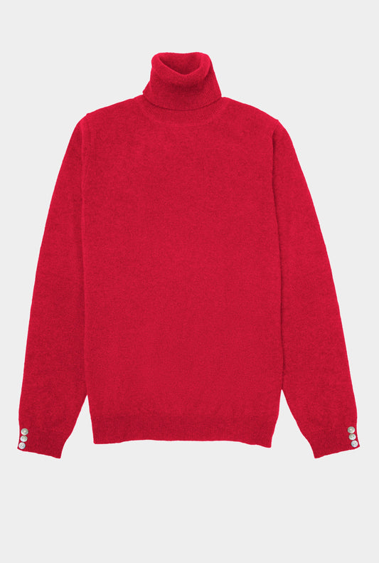 Cashmere Roll Neck in Red