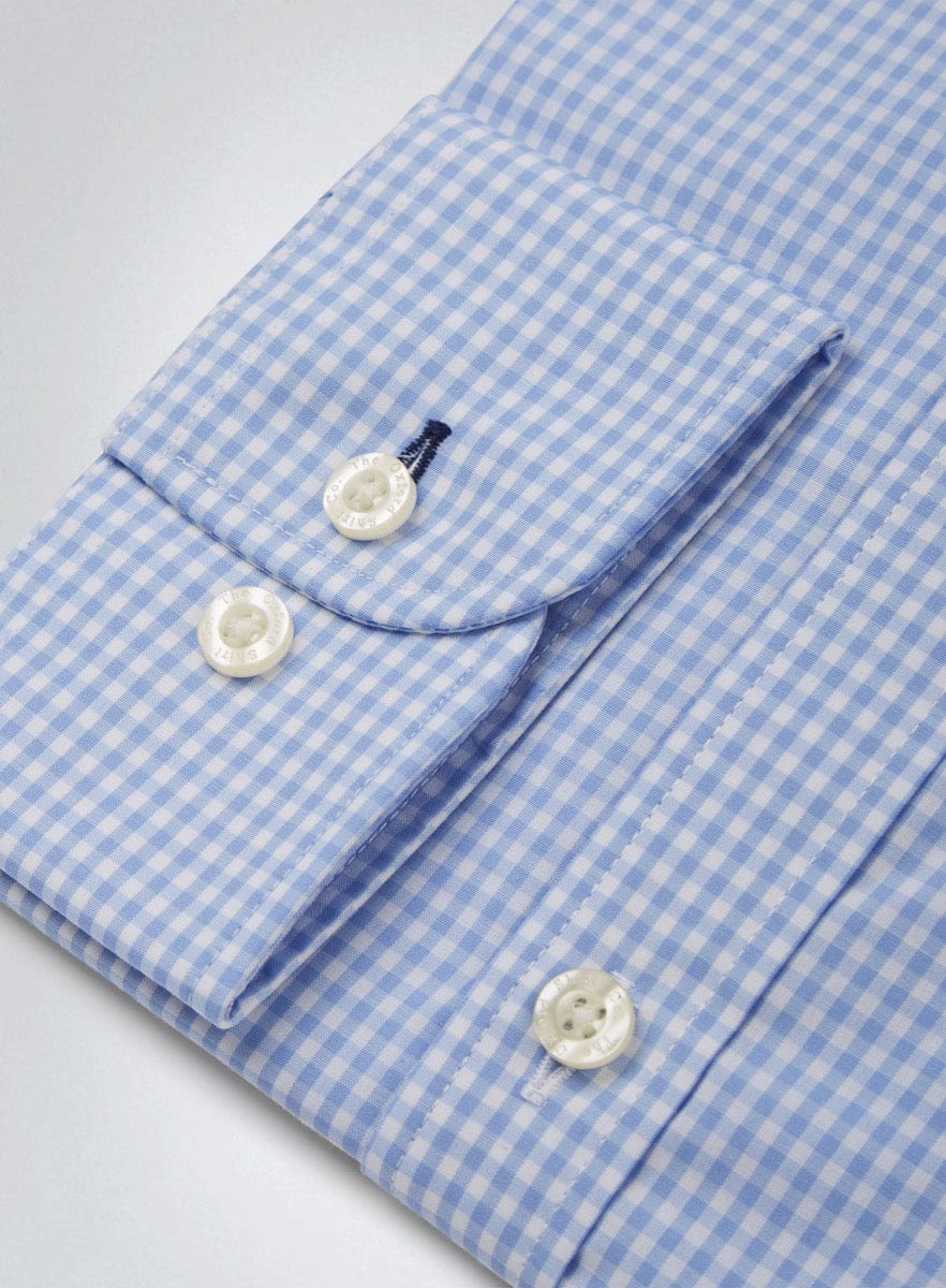 Mens Classic Gingham Shirt in Blue - Oxford Shirt Co.