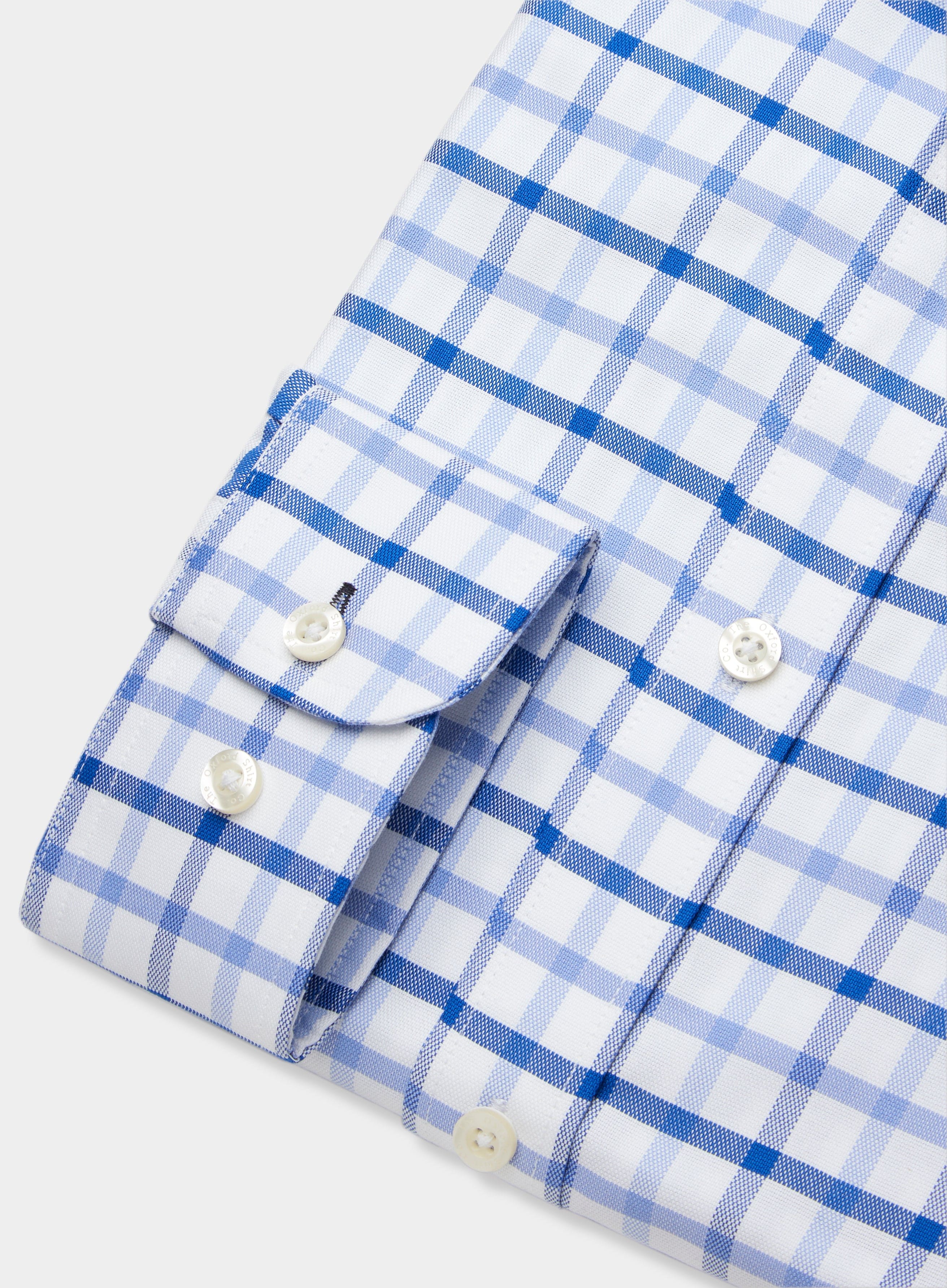 Mens Classic Shirt in Multi Blue Check - Oxford Shirt Co.