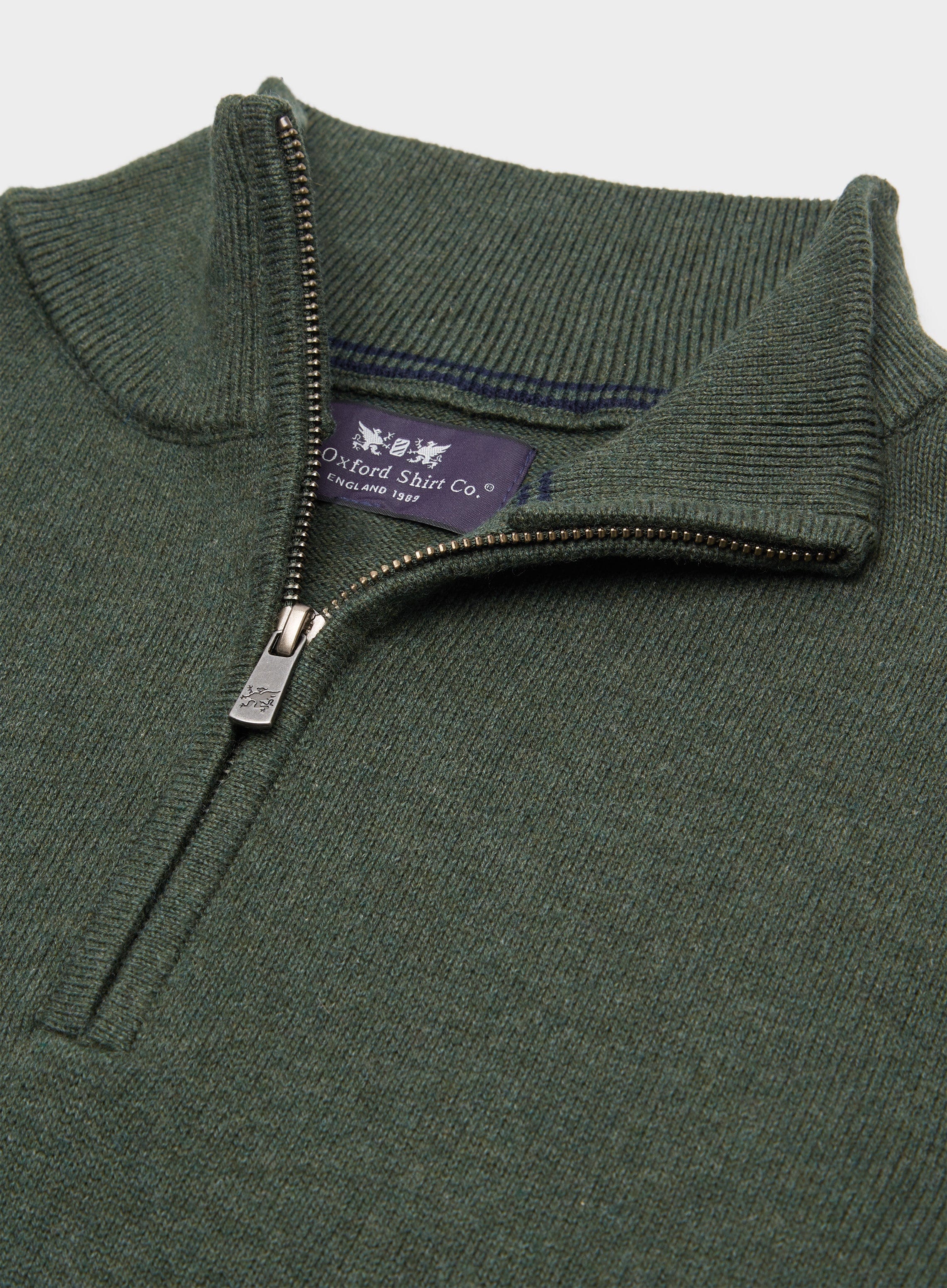 Khaki half zip on sale jumper