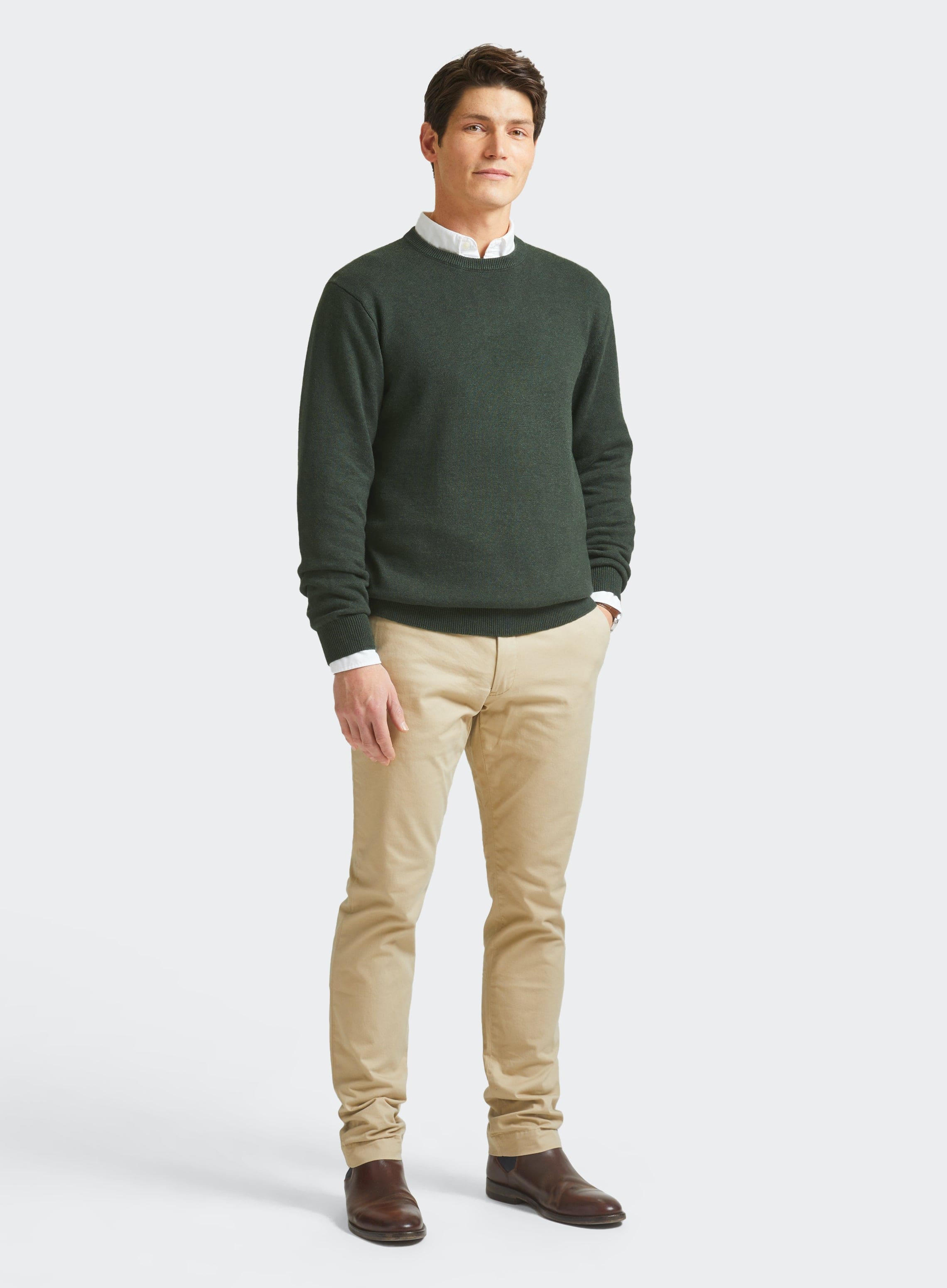 Green sweater hotsell khaki pants