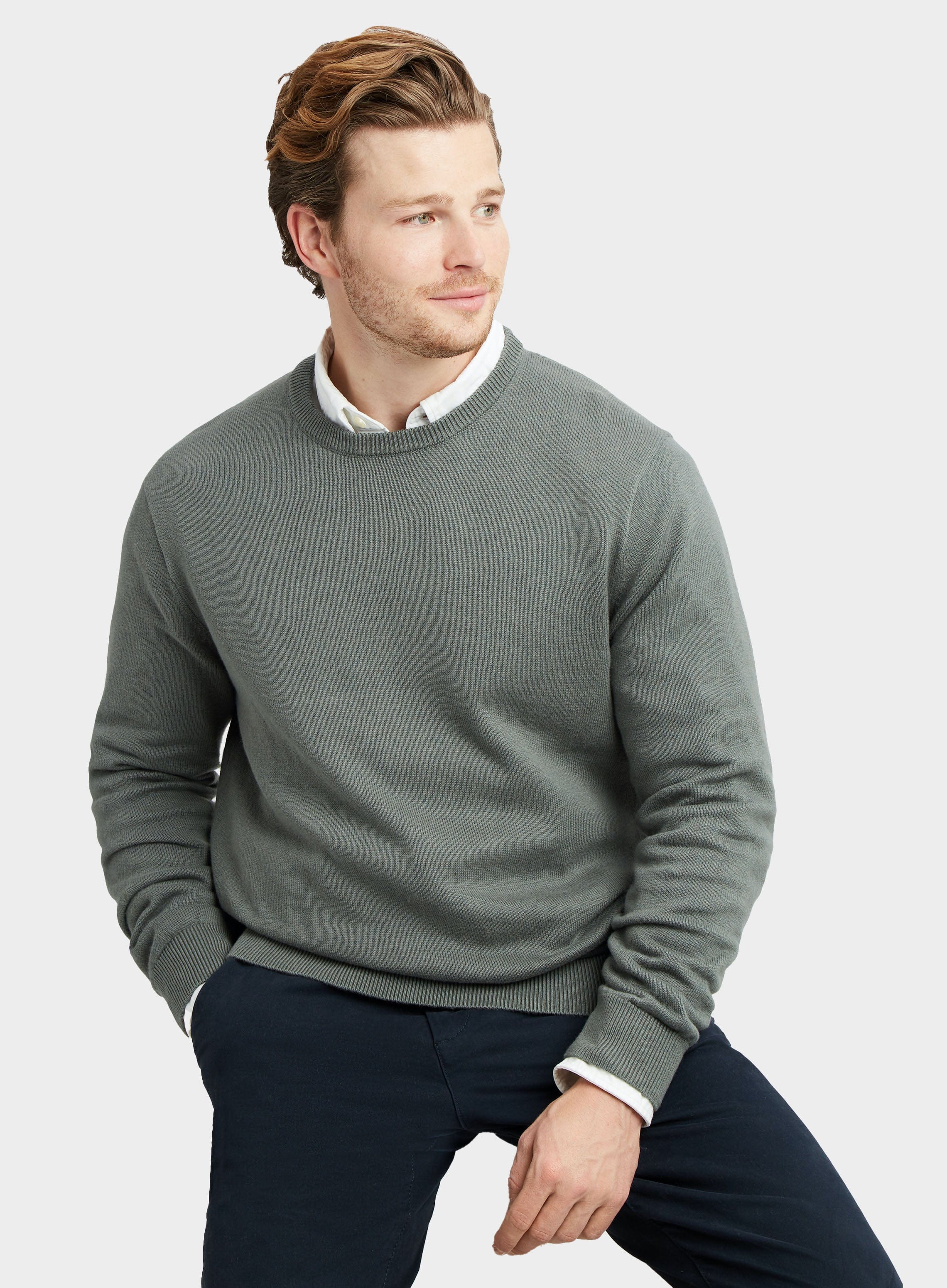 Men's gray clearance crew neck sweater