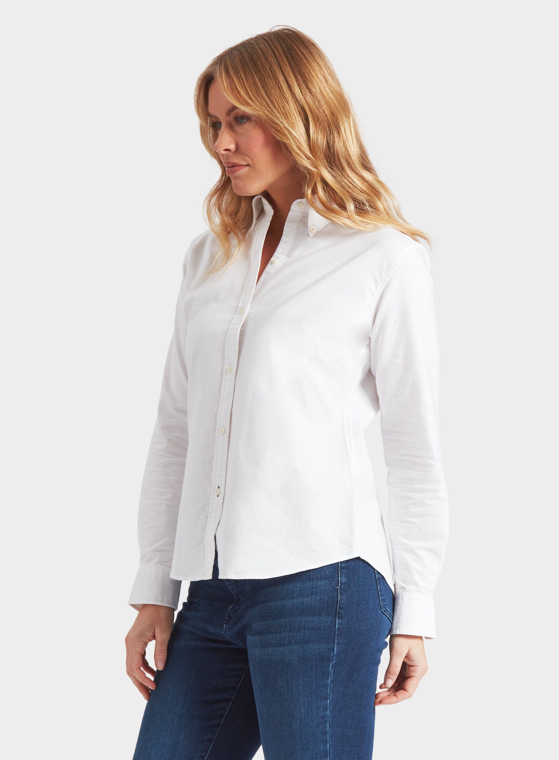 Fitted white clearance shirt womens