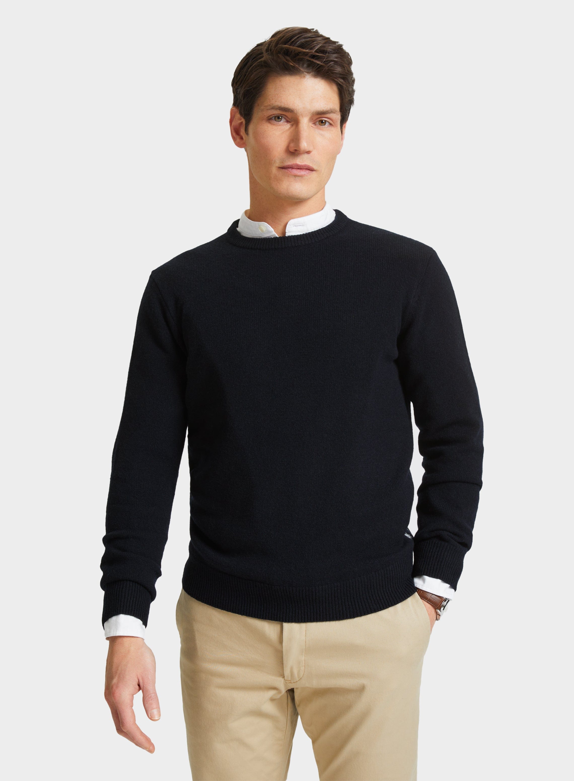 Navy lambswool shop crew neck jumper