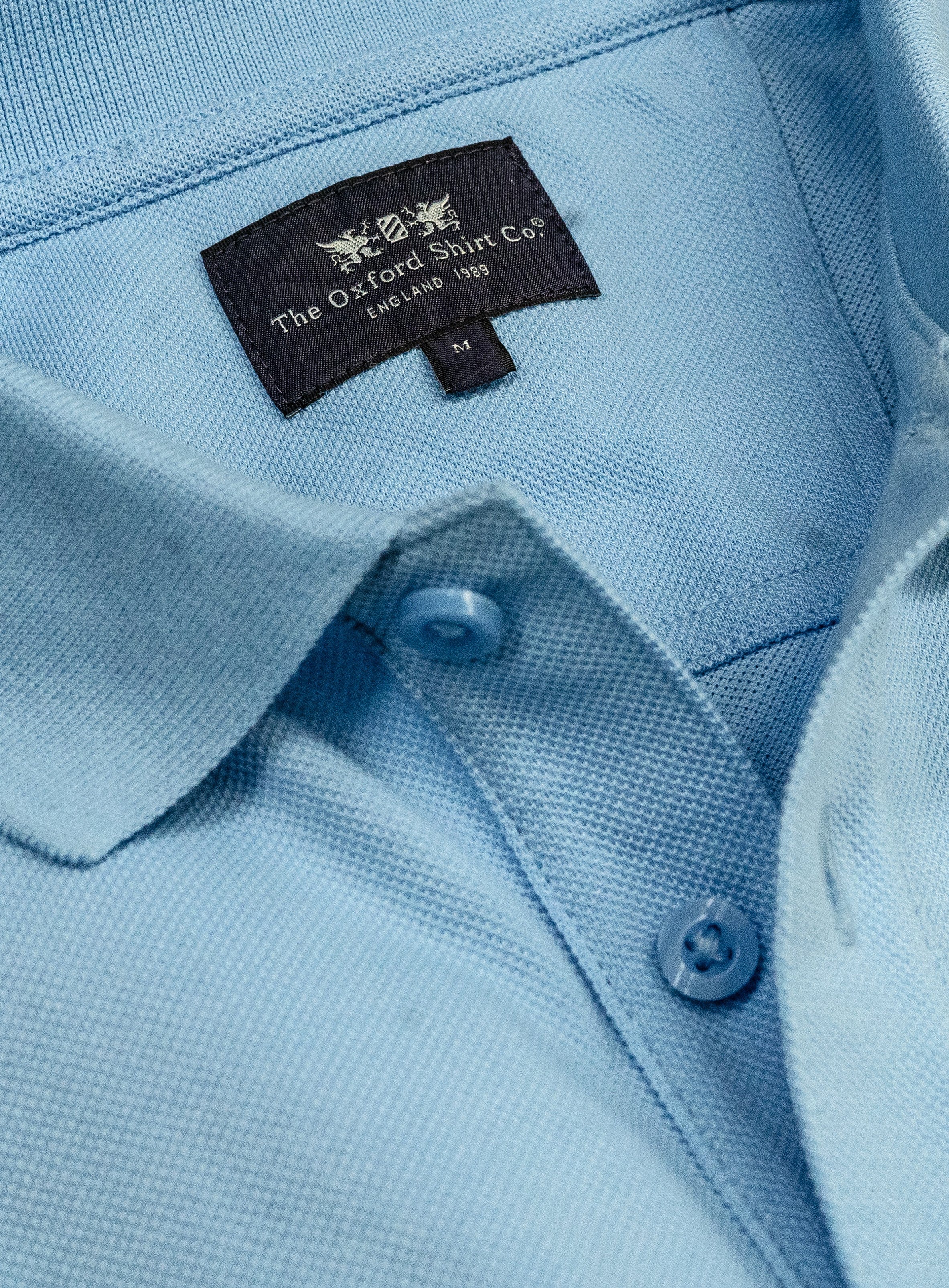 Pique Polo Shirt in Light Blue - Oxford Shirt Co.