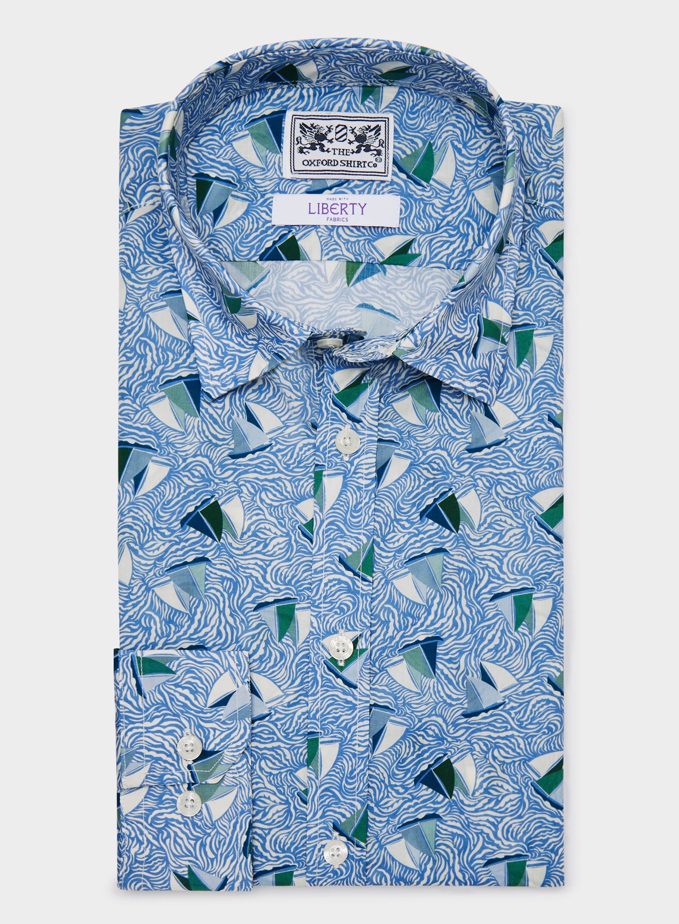 Mens Sail Away Made with Liberty Fabric Shirt Oxford Shirt Co